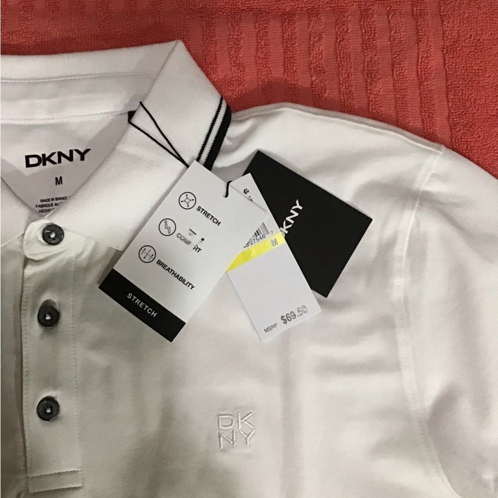 DKNY Men’s LOGO SLEEVE POLO SHIRT M - Picture 11 of 15